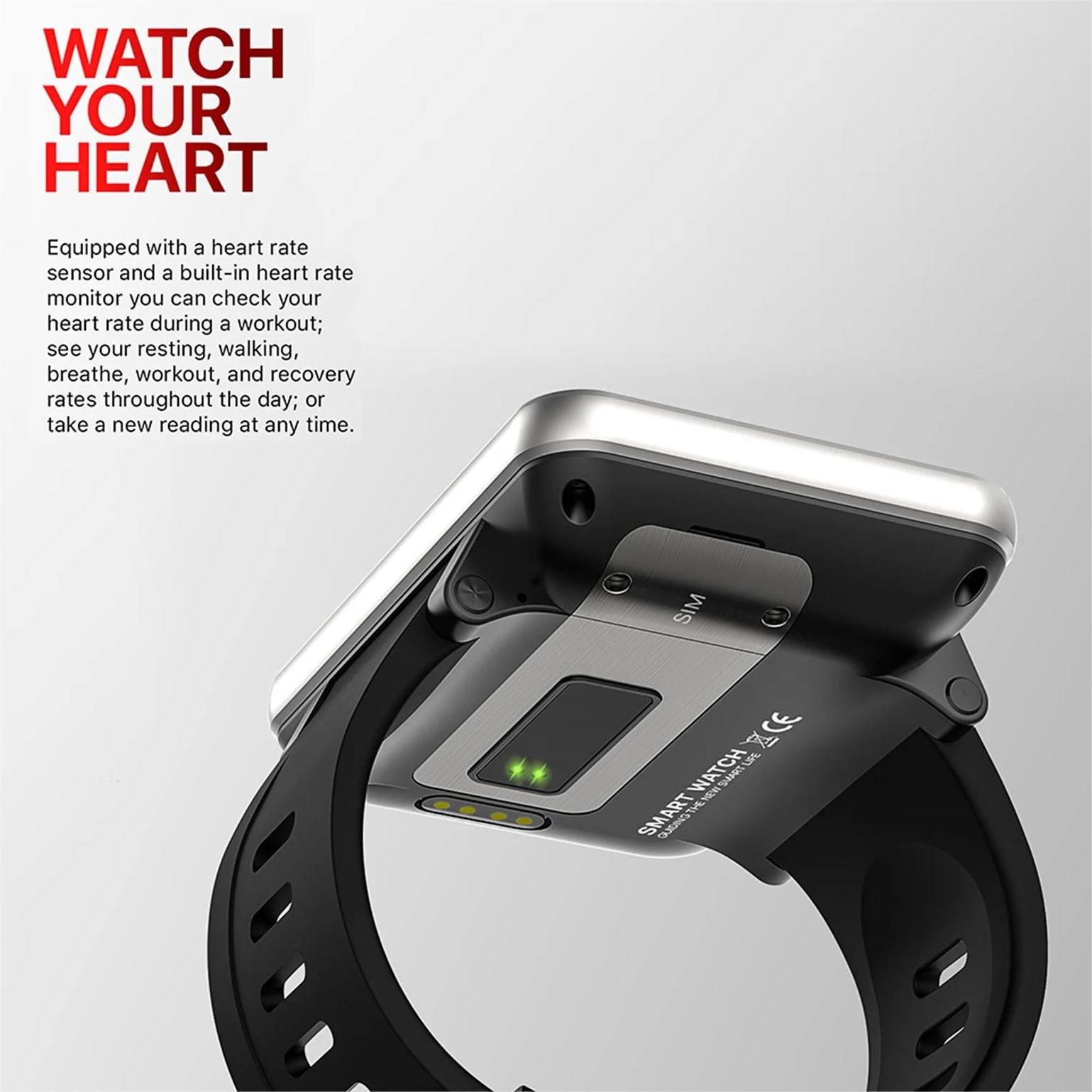 4G LTE Android Smartwatch 2.86 " Touch Screen 3GB 32GB With Camera GPS Health Monitoring DM100 Smart Watch